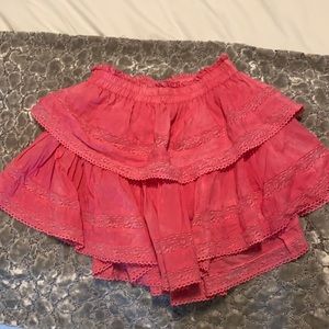 Hot pink LoveShackFancy ruffle skirt